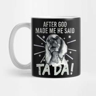 TaDa Vintage funny cocker spaniel with Distressed TaDa retro cocker spaniel Mug